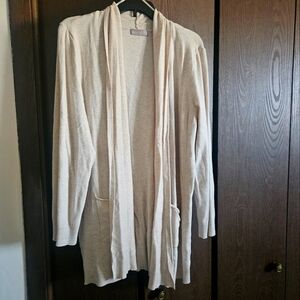 Cream Open Front Cardigan Sweater